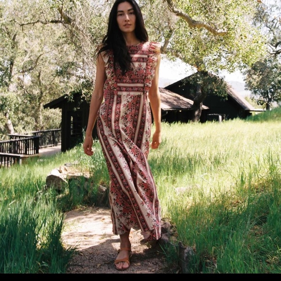 Christy Dawn Floral Maxi Dress - Red and Cream - Picture 3 of 8